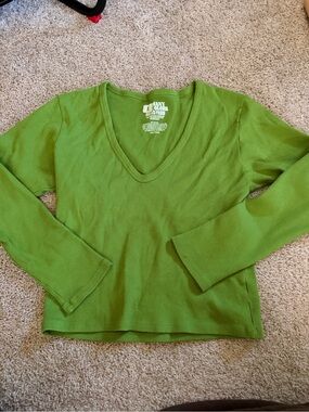 Big Bud press long sleeve cropped tee shirt